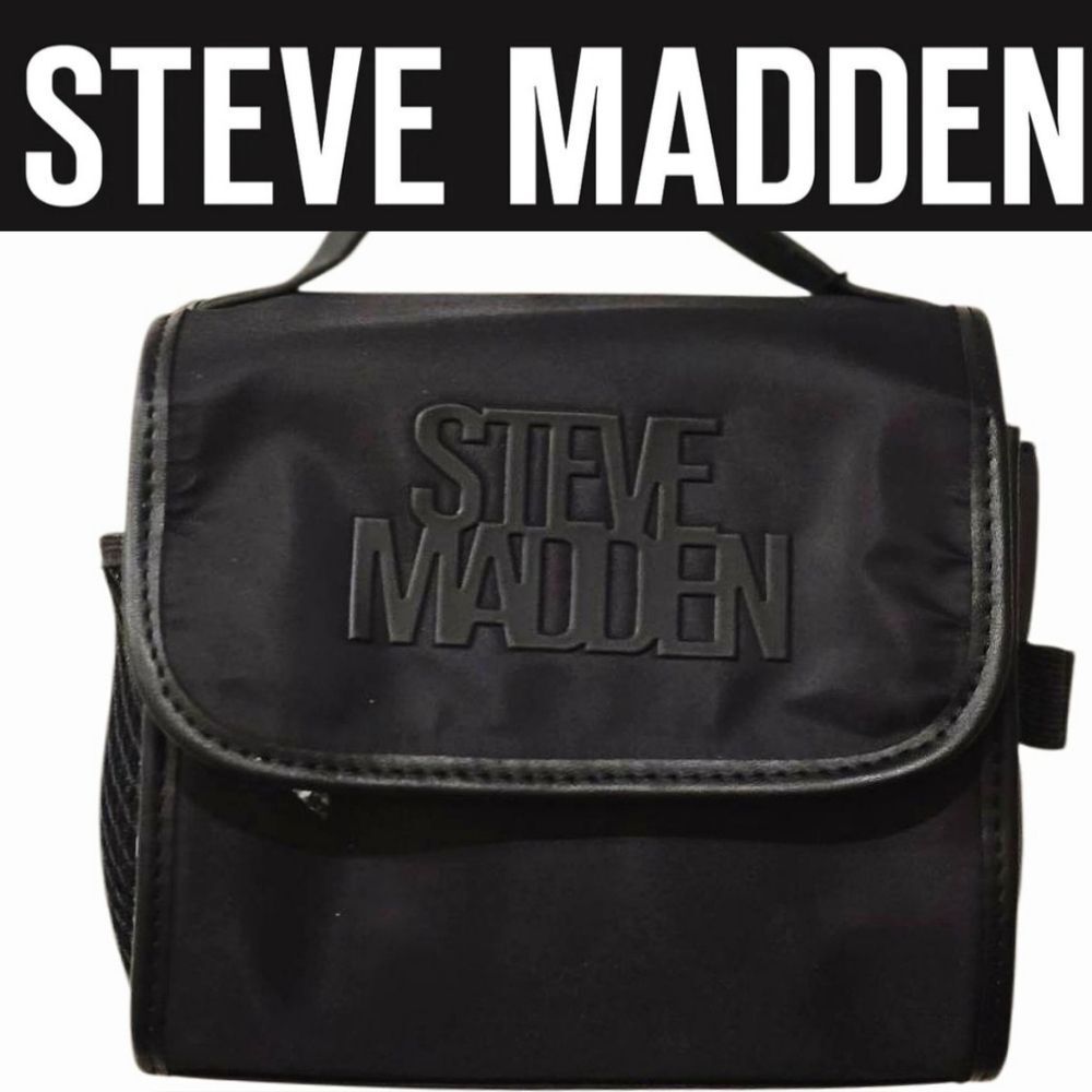 Steve Madden Nylon Dome Cosmetic Bag- Black‎